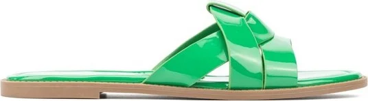 Fashion To Figure Women's Tiana Flat Sandal - Wide Width - ORANGE PATENT, - Image 9