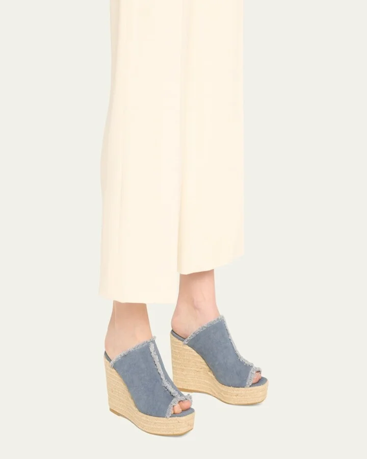 Fatima Frayed Canvas Slide Espadrilles - Image 3