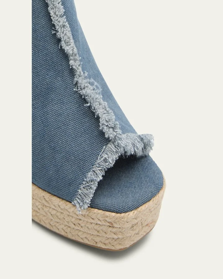 Fatima Frayed Canvas Slide Espadrilles - Image 6