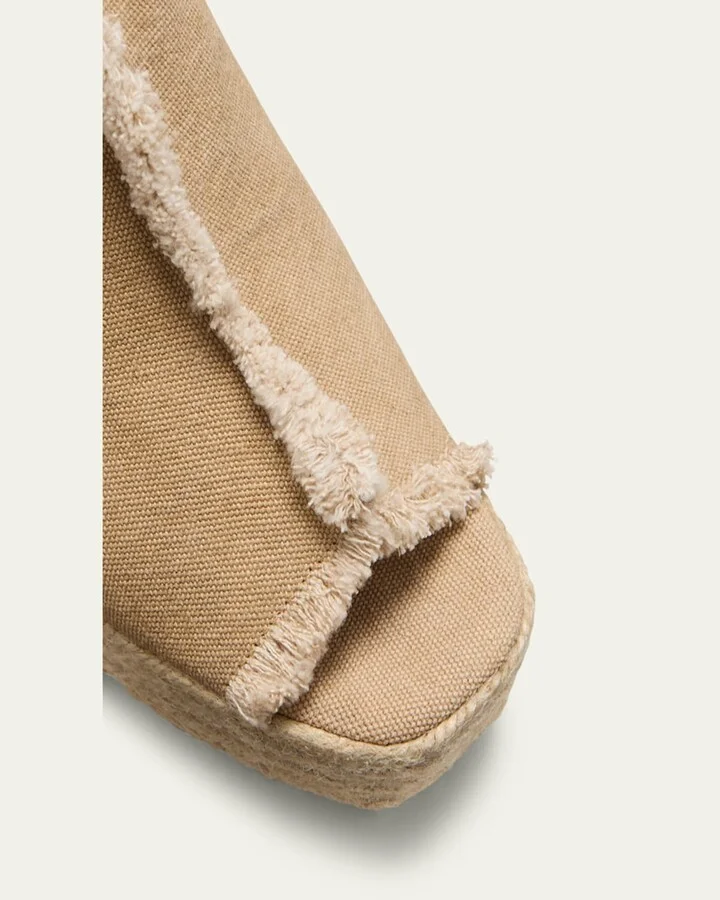 Fatima Frayed Canvas Slide Espadrilles - Image 9