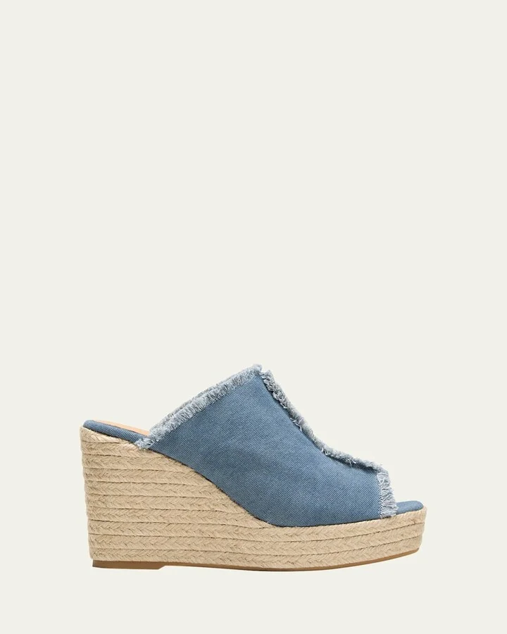 Fatima Frayed Canvas Slide Espadrilles