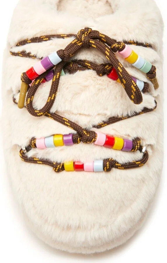 Faux-Fur Beaded Mules - Image 2