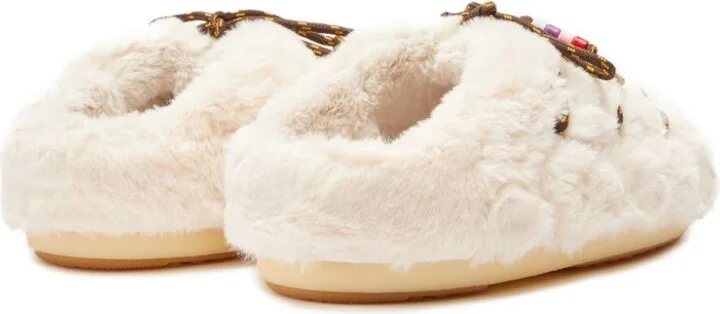 Faux-Fur Beaded Mules - Image 3