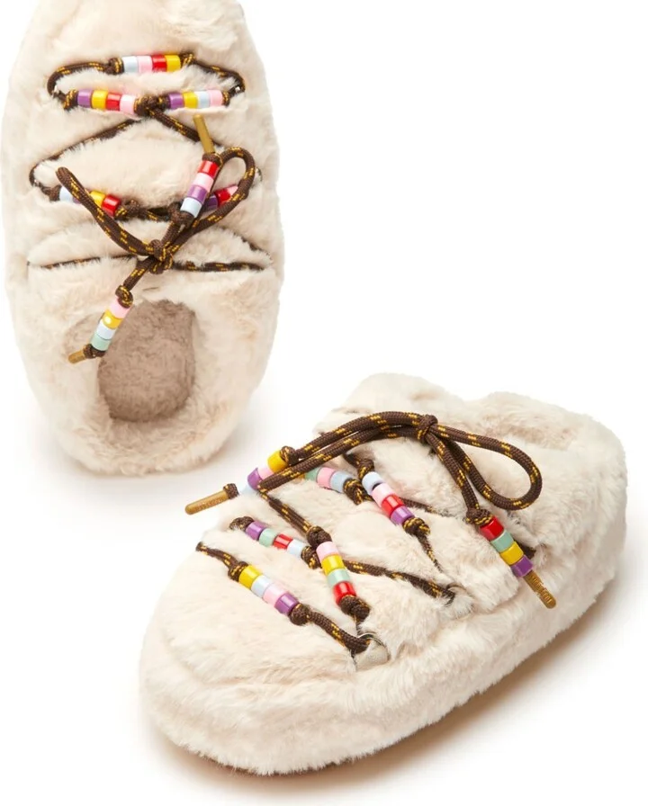 Faux-Fur Beaded Mules - Image 4
