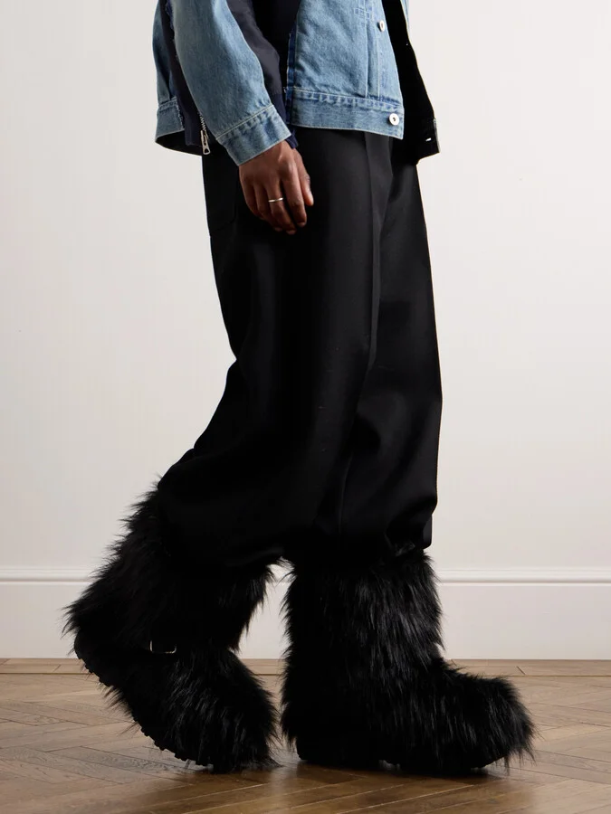 Faux Fur Biker Boots - Image 2