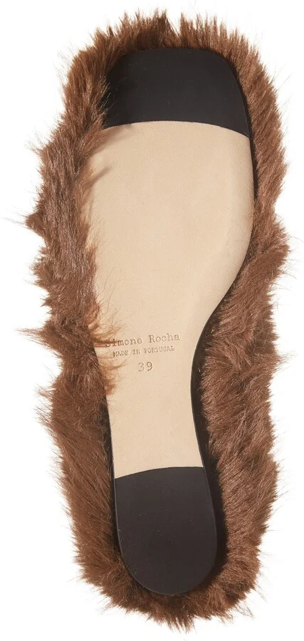 Faux Fur Crisscross Strap Ballet Flat - Image 6
