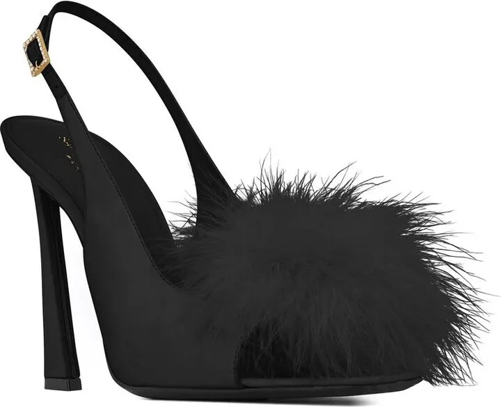 Faux-Fur Detail 110mm Sandals - Image 2