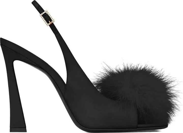 Faux-Fur Detail 110mm Sandals
