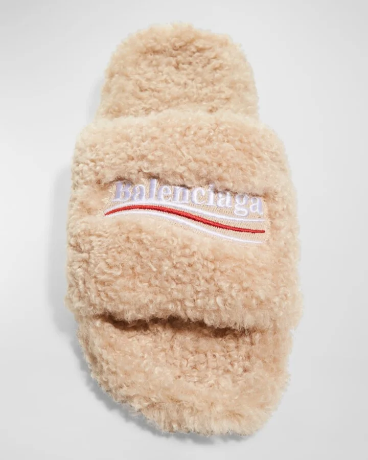 Faux Fur Slide Sandals - Image 6