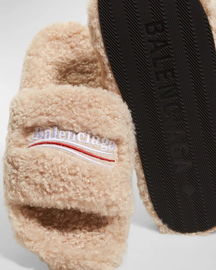 Faux Fur Slide Sandals - Image 9