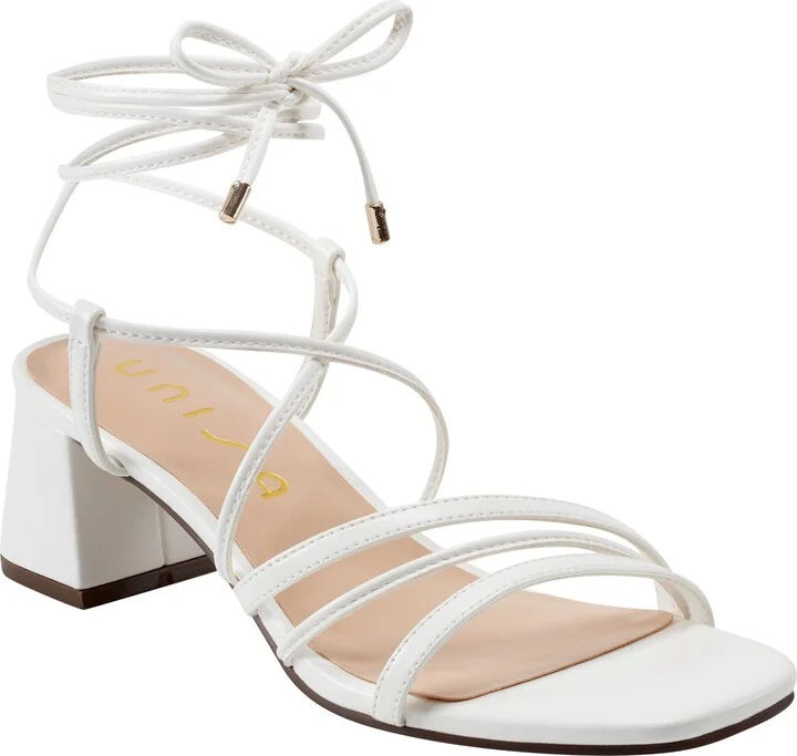 Faux Leather Block Heel Sandal