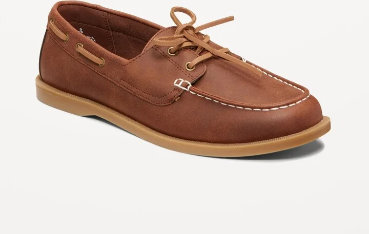 Faux-Leather Boat Shoes for Men