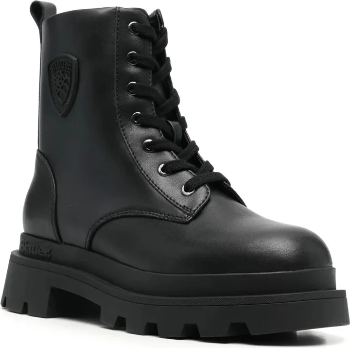 Faux-Leather Combat Boots - Image 2