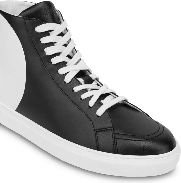 Faux-Leather Hi-Top Sneakers - Image 3