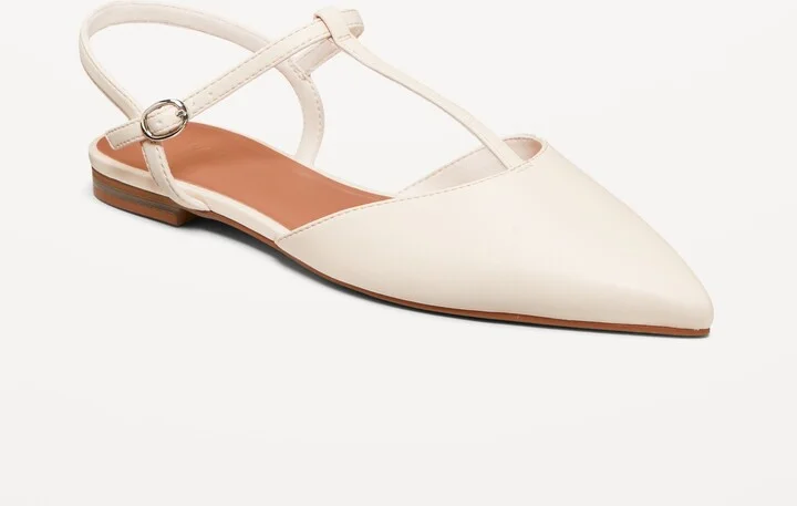 Faux-Leather Mary Jane T-Strap Flats for Women