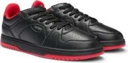 Faux-leather sneakers with contrasting details- Black Men's Sneakers size 9