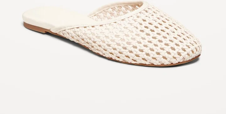 Faux-Leather Woven Mule for Women