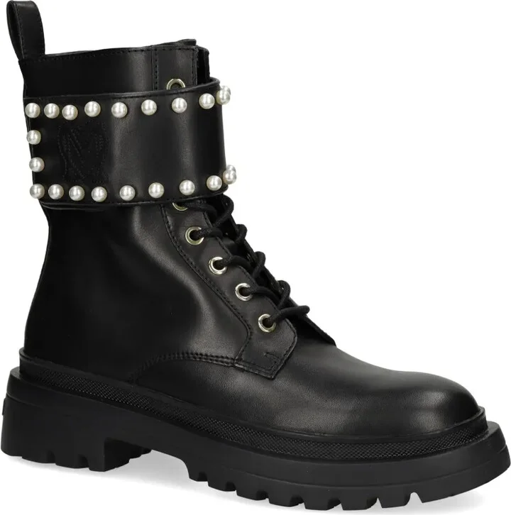 Faux-Pearl Combat Boots - Image 2