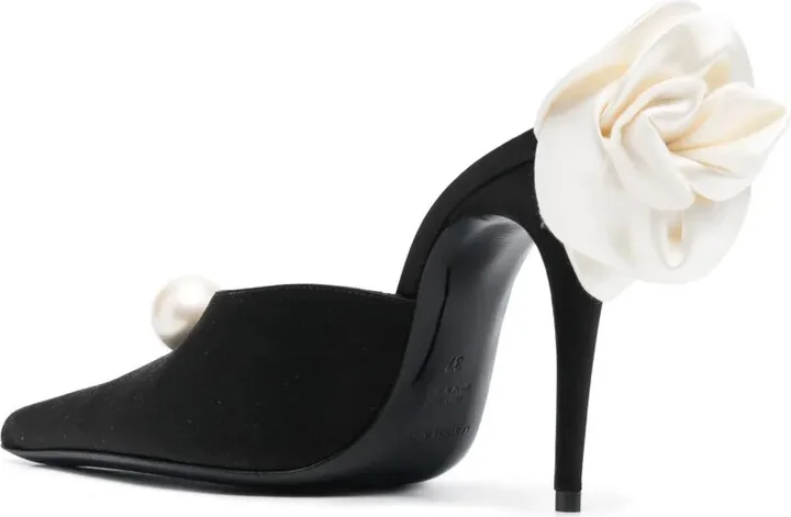 Faux-Pearl Embellished 110mm Leather Mules - Image 3