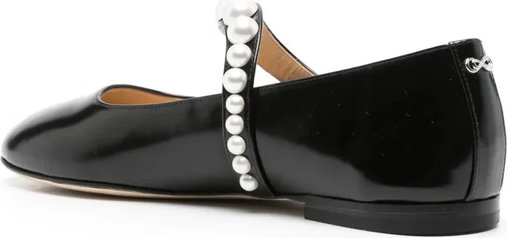 Faux-Pearl Leather Ballerina Shoes - Image 3