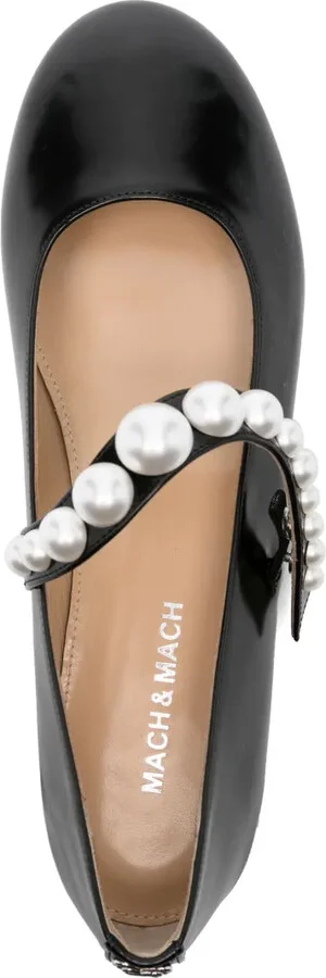 Faux-Pearl Leather Ballerina Shoes - Image 4