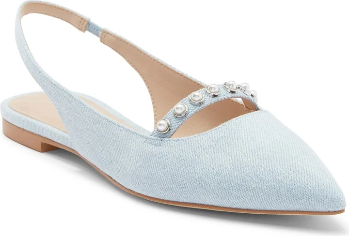 Faux Pearl Slingback Pump