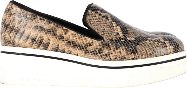 Faux Python Platform Slip On Sneakers in Animal Print Leather