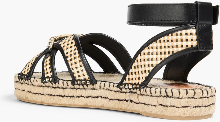 Faux raffia platform espadrille sandals - Image 3