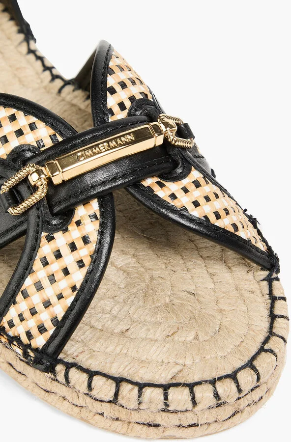 Faux raffia platform espadrille sandals - Image 4