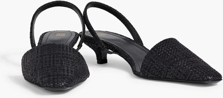 Faux raffia slingback pumps - Image 2