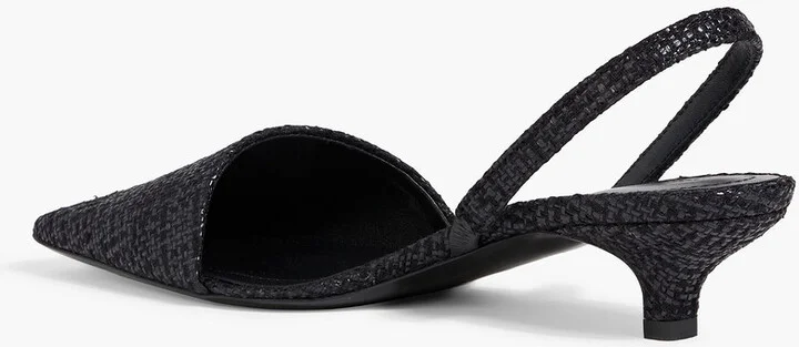 Faux raffia slingback pumps - Image 3
