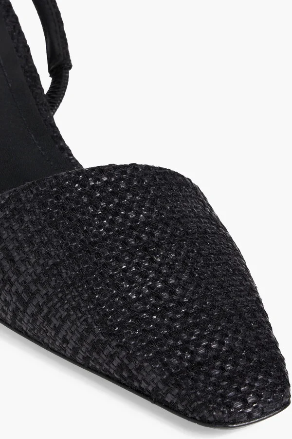 Faux raffia slingback pumps - Image 4