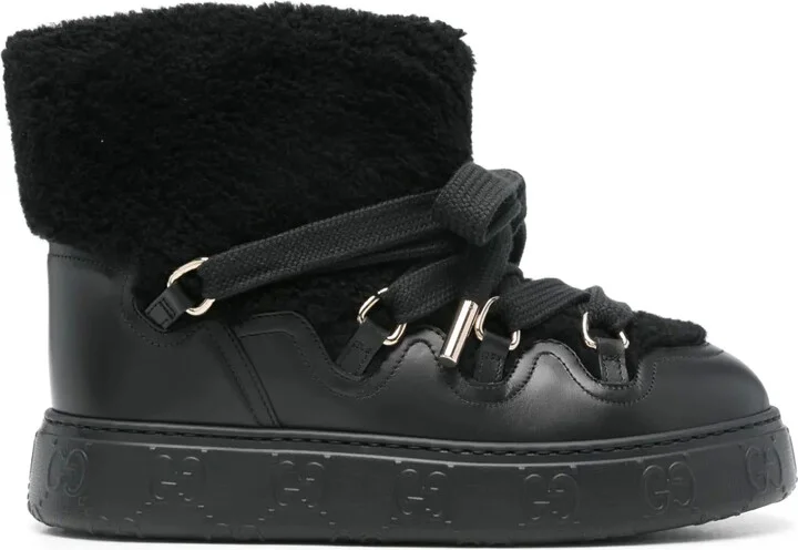 Faux-Shearling Ankle Boots