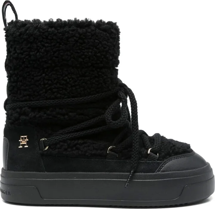 Faux-Shearling Ankle Boots