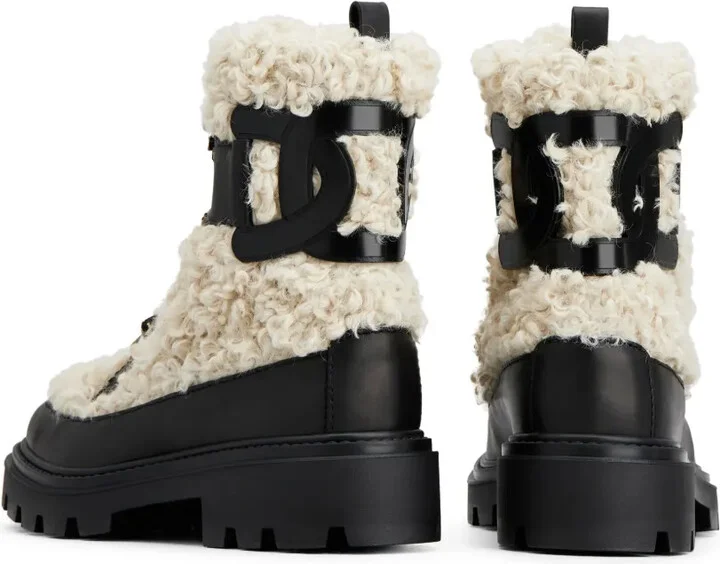 Faux-Shearling Leather Ankle Boots - Image 3