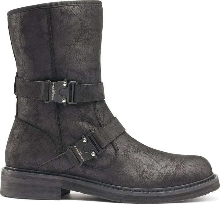 Faux Shearling Lined Double Buckle Boot - Image 3