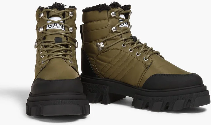 Faux shearling-lined shell hiking boots - Image 2