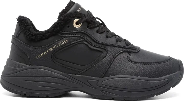Faux Shearling-Trim Sneakers