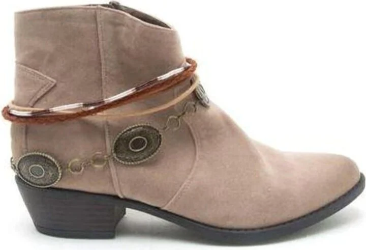 Faux Suede Anklet Bootie In Taupe