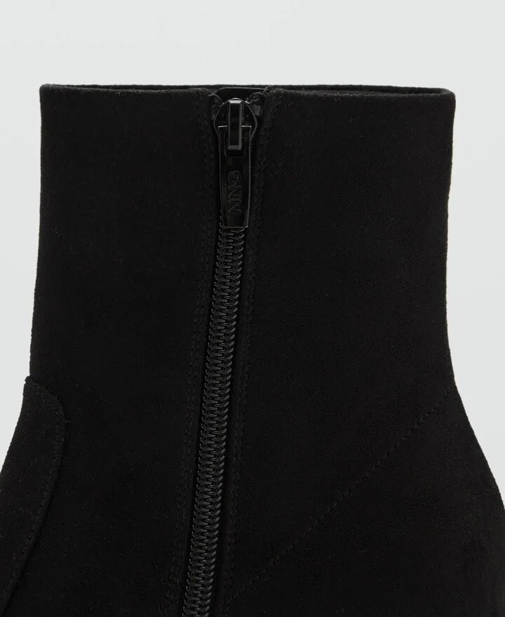 Faux Suede Block Heel Bootie - Image 4