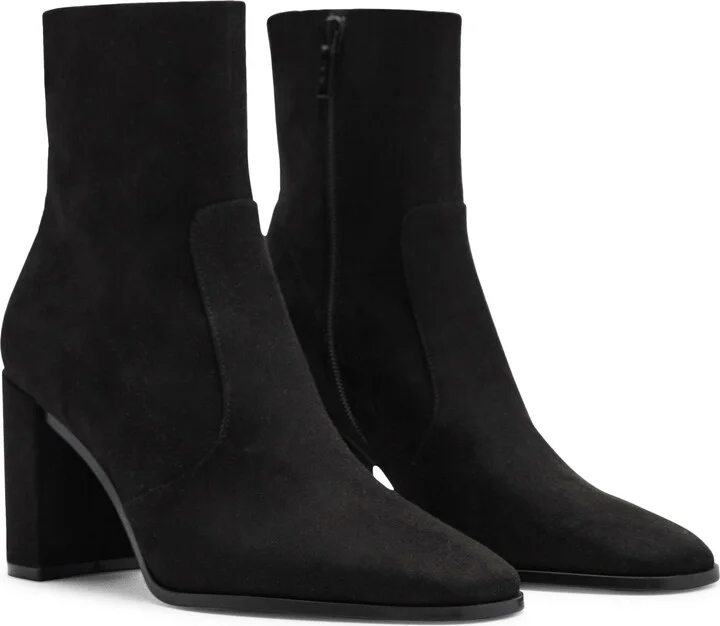 Faux Suede Block Heel Bootie