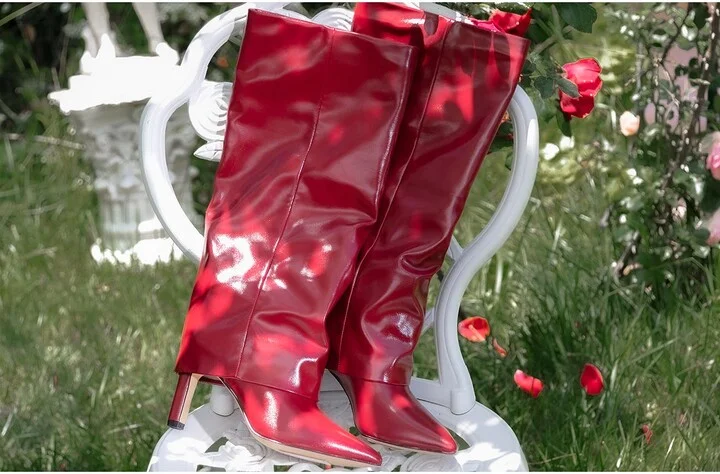 Fave Foldover Shaft Pointed Toe Knee High Boot - Image 7
