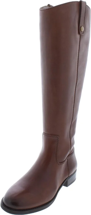 Fawne Womens Wide Calf Leather Riding Boots