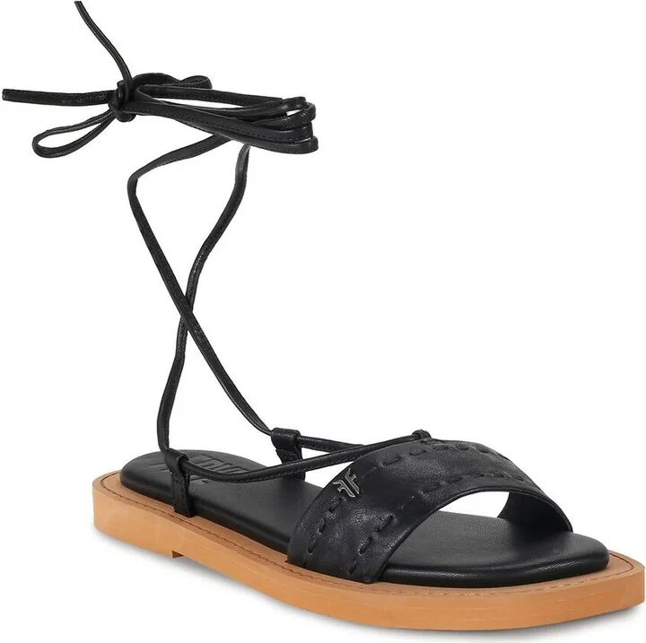 Faye Ankle Tie Leather Sandal