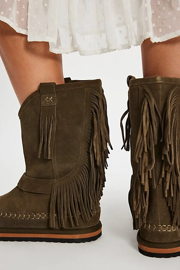 Faye Fringe Pull On Boots - Image 3