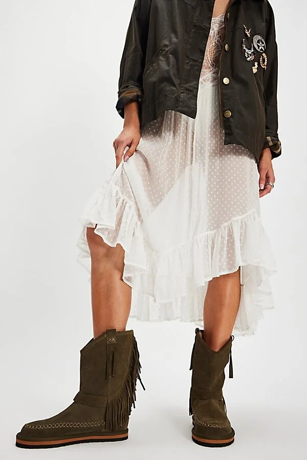Faye Fringe Pull On Boots