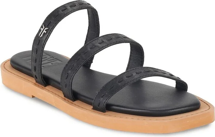 Faye Strappy Slide Leather Sandal