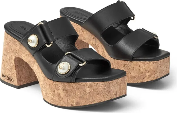 Fayence 95mm leather platform sandals - Image 2