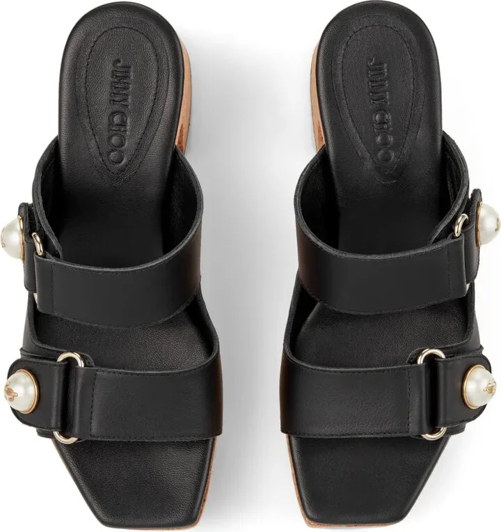 Fayence 95mm leather platform sandals - Image 4