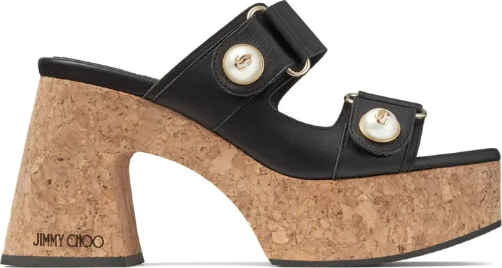 Fayence 95mm leather platform sandals